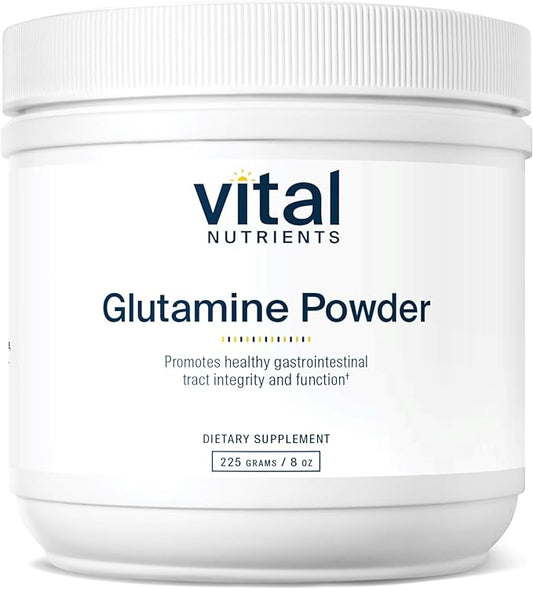 Vital Nutrients Glutamine Powder - Healthy Gastrointestinal Tract Function - Gluten, Dairy, Soy Free - Non-GMO - 225g/8 oz L-Glutamine Powder
