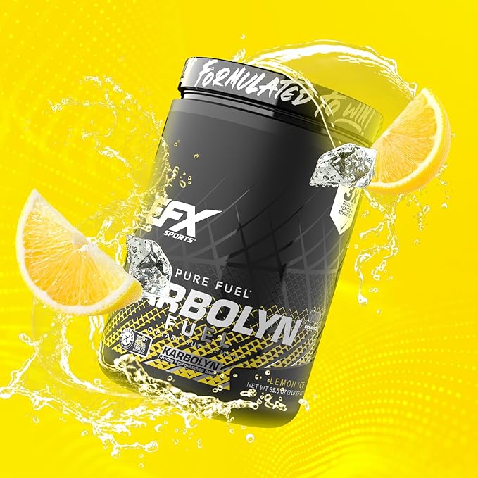 EFX Sports Karbolyn Fuel | Fast-Absorbing Carbohydrate Powder | Carb Load, Sustained Energy, Quick Recovery | Stimulant Free | 18 Servings (Lemon Ice)