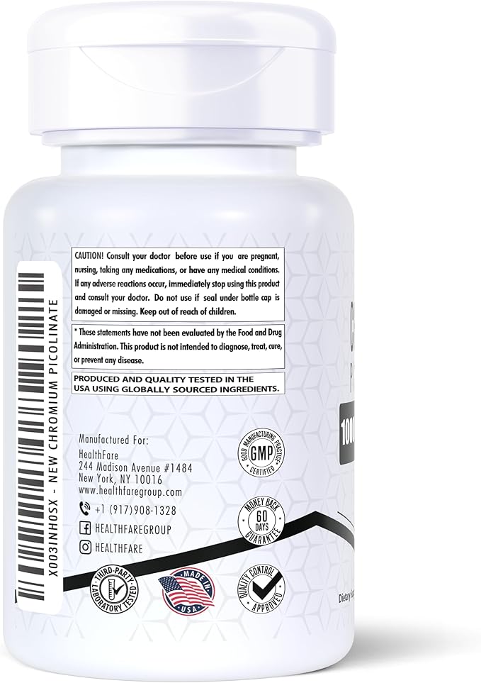 Chromium Picolinate 1000mcg | Pack of 2 | 400 Tablets Each | Gluten-Free | Non-GMO | Made in USA