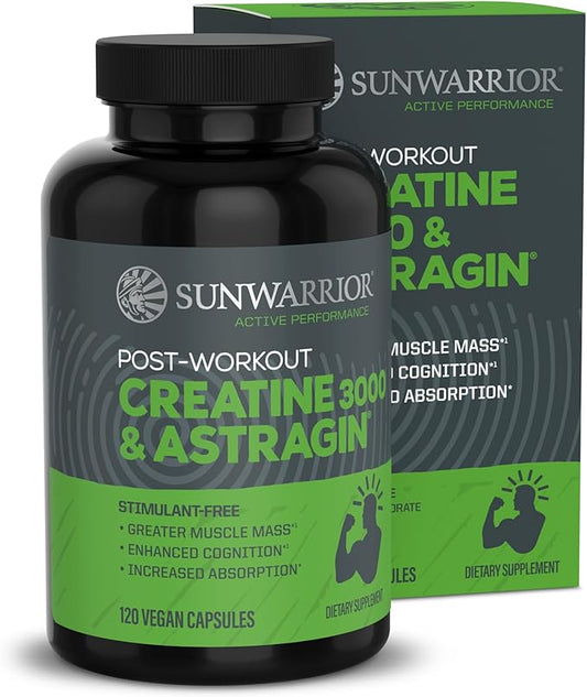 Creatine Capsules with AstraGin Muscle Growth, Strength & Endurance Support Post-Workout Recovery, Enhanced Absorption, Energy & Focus Creatine Monohydrate 120 ct 30 Servings