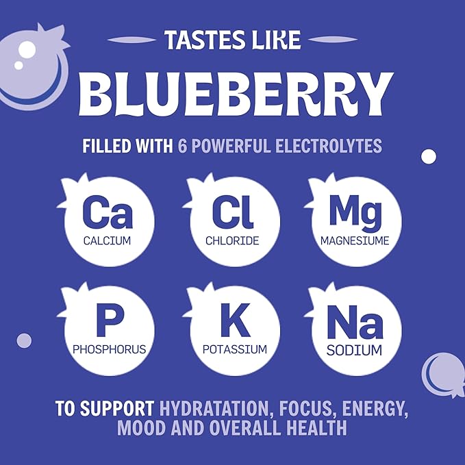 Electrolytes Powder No Sugar - Blue Raspberry Hydration Powder I Sugar Free Electrolyte Drink Mix, Zero Calories or Carbs, Keto Friendly, Potassium, Magnesium, Sodium - 90 Servings