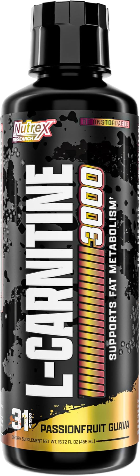 Nutrex Research Liquid Carnitine 3000 | Premium Liquid Carnitine, Stimulant Free (Passionfruit Guava)