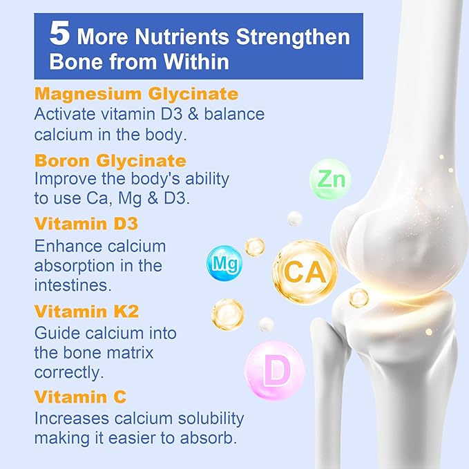 Liposomal Calcium AKG Supplement 1500mg with Vitamin D3 & K2 Softgels for Women & Men, (Made in USA) Calcium Supplements with Magnesium Glycinate, Boron, Probiotics & Vitamin C for Bone - 120 Pills