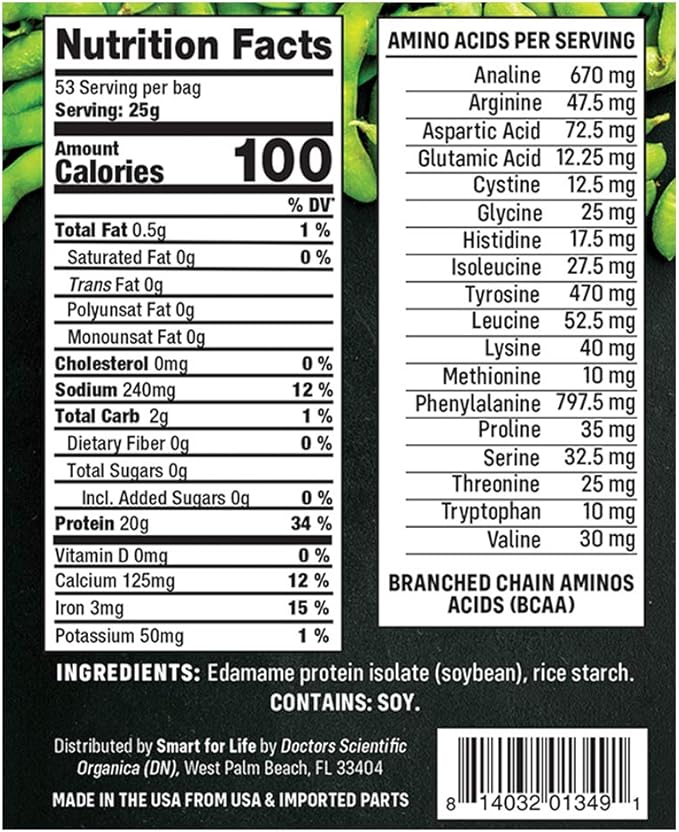 Smart for Life Soy Protein Puffs from Edamame - High Protein Zero Sugar Soy Protein Isolate Puffs - 20 Grams Protein Snacks - Non-GMO, Gluten-Free - 3 Pound Box - 53 Servings - Soy Puffs…