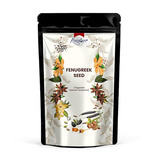 Ramaroma Fenugreek (Methi) Seeds Whole 5.1oz 144g Jar, Trigonella foenum graecum ~ All Natural | Vegan | Gluten Friendly | Non-GMO | Indian Spices & Masala, used in cooking & Ayurvedic spice