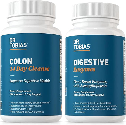 Dr. Tobias Colon 14 Day Cleanse and Digestive Enzymes - Supports Temporary Detox and Ongoing Digestive Health, Non-GMO