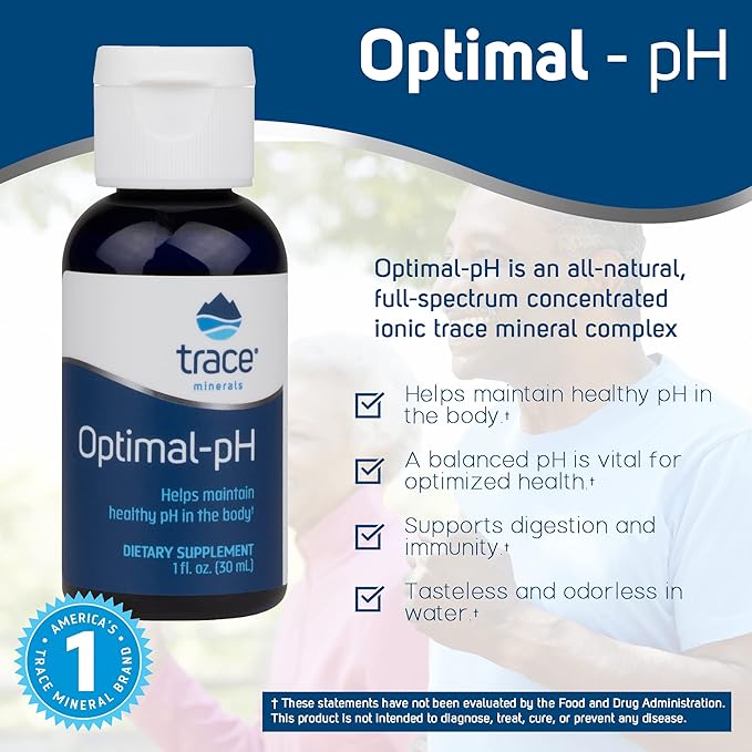 Trace Minerals Optimal-pH - Concentrated Ionic Mineral Supplement for Digestive & Immune Health - Digestion & pH Support Supplement with Magnesium & Boron - 1 fl oz (About 120 Servings)