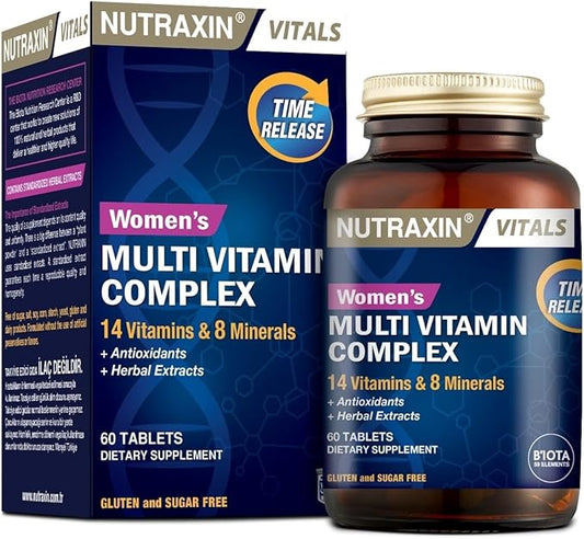 Women's Multivitamin Mineral Complex Complete Daily Supportwith 14 Vitamins 10 Minerals Energy Immunity Bone Health Non GMO Gluten Free 60 Tablets