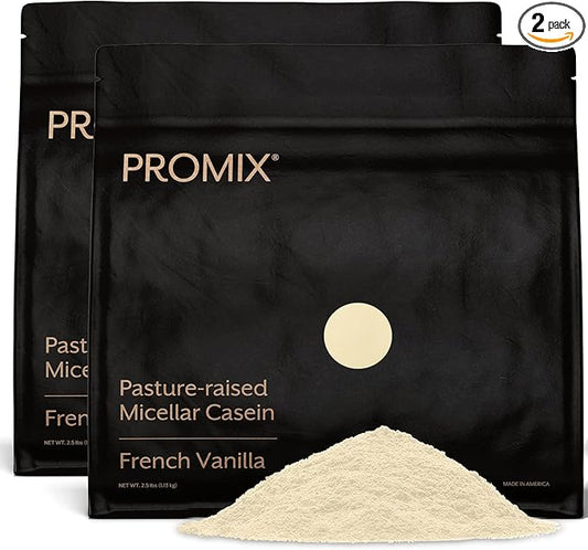 ProMix Nutrition Casein Protein Powder | 25g Micellar Grass Fed Casein Powder, 5.4g BCAAs | Gluten Free, Sugar Free, Soy Free - Vanilla, 5lb