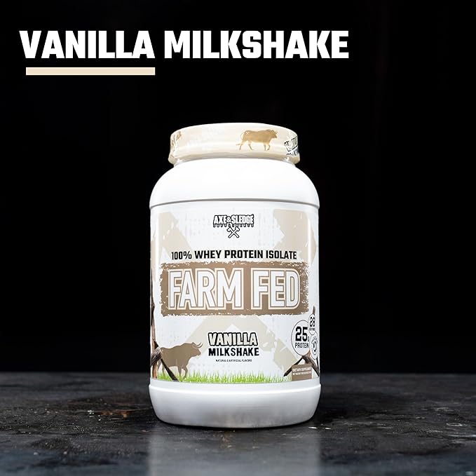 Axe & Sledge Supplements Farm Fed 100% Whey Protein Isolate with Digestive Enzymes (Vanilla Milkshake V2)