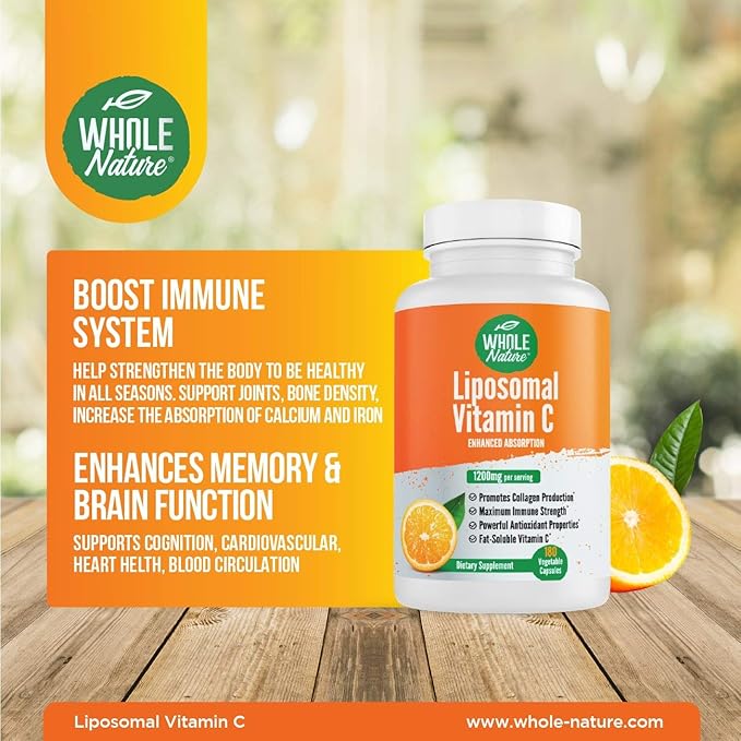 Whole Food Multivitamin for Men and Women Plus Liposomal Vitamin C High Absorption Vegan Capsules