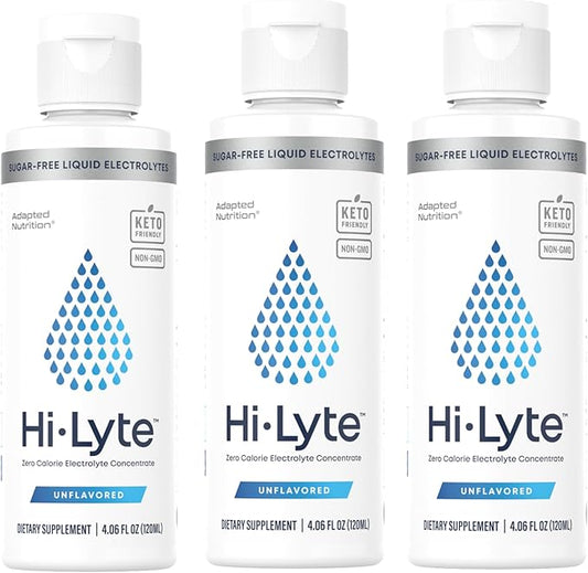 Hi-Lyte Sugar Free Electrolytes for Rapid Hydration, Fasting and Immune Support (3 Bottles, 144 Servings) | NO Calories | 20%+ More Potassium, Magnesium & Zinc