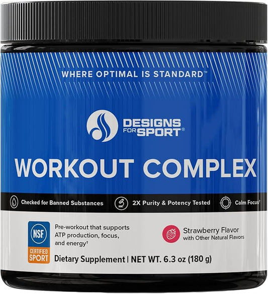 Workout Complex - NSF Certified for Sport Pre Workout Powder - L-tyrosine, Acetyl L-Carnitine, Creatine & Caffeine to Support Workout Recovery, Energy and Focus (6.3 oz)