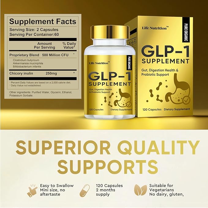 (120 Capsules) GLP-1 Supplement Support, GLP Activate Natural Formula, GLP-1 Supplement for Metabolic, Energy, GLP-1 Support, Take Before Meal