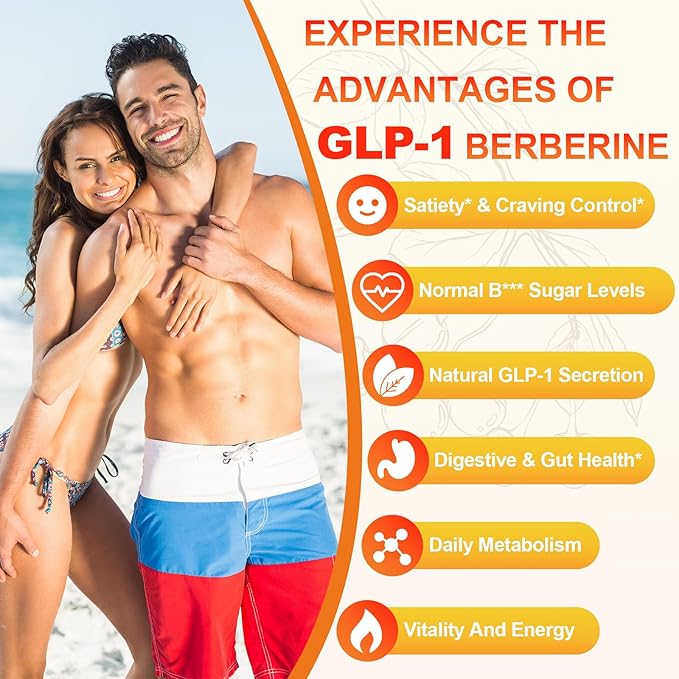 GLP-1 Supplement Berberine, GLP 1 Probiotic Gummies for Women and Men| Activates GLP-1 & AMPK| with Akkermansia Probiotic, Natural Berberine for Digestion & Gut, Energy, Sugar/Gluten Free - 90 Gummies