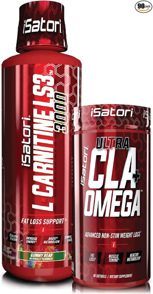 iSatori L-Carnitine LS3 Gummy Bear 3000mg (32 Servings) Ultra CLA (90 Softgels)