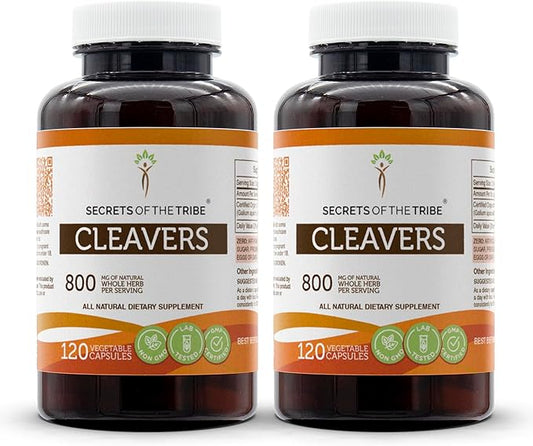 Secrets of the Tribe Cleavers 120 Capsules(2 pcs.), 800 mg, Cleavers (Galium aparine) Dried herb (2x120 Capsules)