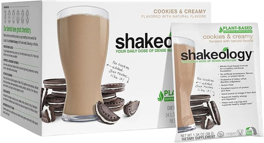 BODi Shakeology Plant Based Protein Powder Blend – Gluten-Free Shake with Vitamins and Minerals – Helps Support Weight Loss, Lean Muscle, Gut Health - Cookies and Creamy, 14 Servings
