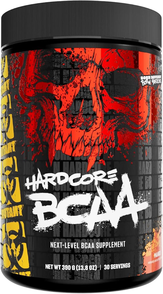 Mutant Hardcore BCAA - Pre, Intra or Post Workout – BCAA Next Level branched-Chain Amino Acids Supplement – Hydration + Recovery - 30 Serving - Mango