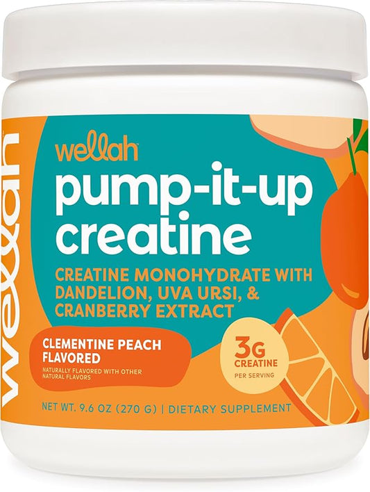 Pump-It-Up Creatine (50 Servings, Clementine Peach) - Creatine Monohydrate with Dandelion, Uva Ursi, & Cranberry Extract
