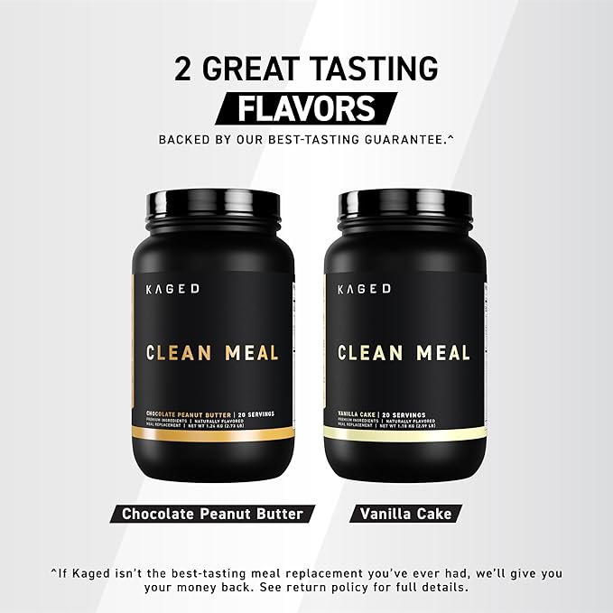 Kaged Clean Meal Replacement Shake with Whey Protein Isolate, Chocolate Peanut Butter, Clean Carbs, MCT Oil Fats, Organic Vitamins and Minerals, 20 Servings