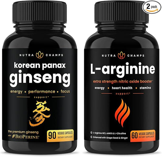 NutraChamps Ginseng Gold Series and L-Arginine Bundle