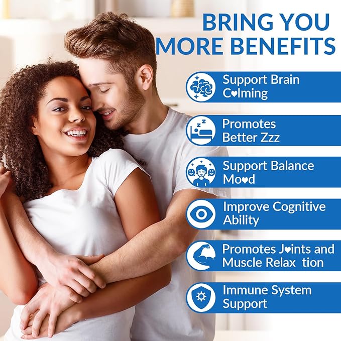 GABA L-Theanine Gummies, Sugar Free L-Theanine Supplement with 5-HTP, Ashwagandha, Magnesium, Vitamin B6, B12 - Melatonin-Free for Adults - Non-GMO, Vegan