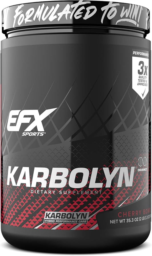 EFX Sports Karbolyn Fuel | Fast-Absorbing Carbohydrate Powder | Carb Load, Sustained Energy, Quick Recovery | Stimulant Free | 19 Servings (Cherry Bomb)