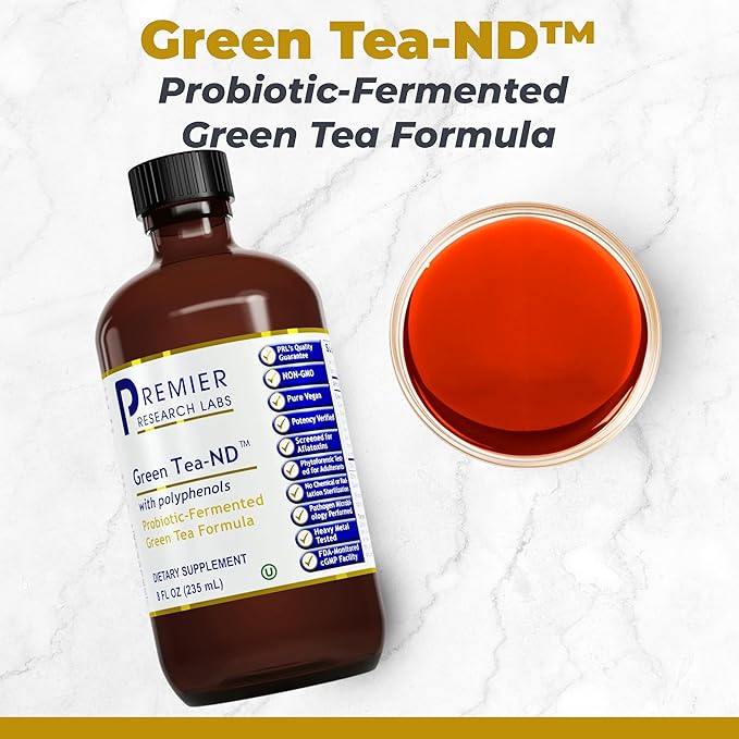 Premier Research Labs Green Tea-ND - Liquid Green Tea Extract with Fermented Supplement Formula - Probiotic Herbal Digestive Supplement with Vegan Formula* - 8 fl oz