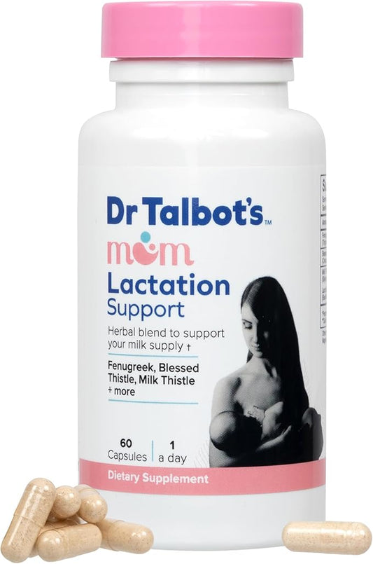 Dr. Talbot's Mom Probiotic Lactation Support Supplement - Herbal Blend of Fenugreek, Blessed Thistle, Milk Thistle, and More - 60 Capsules