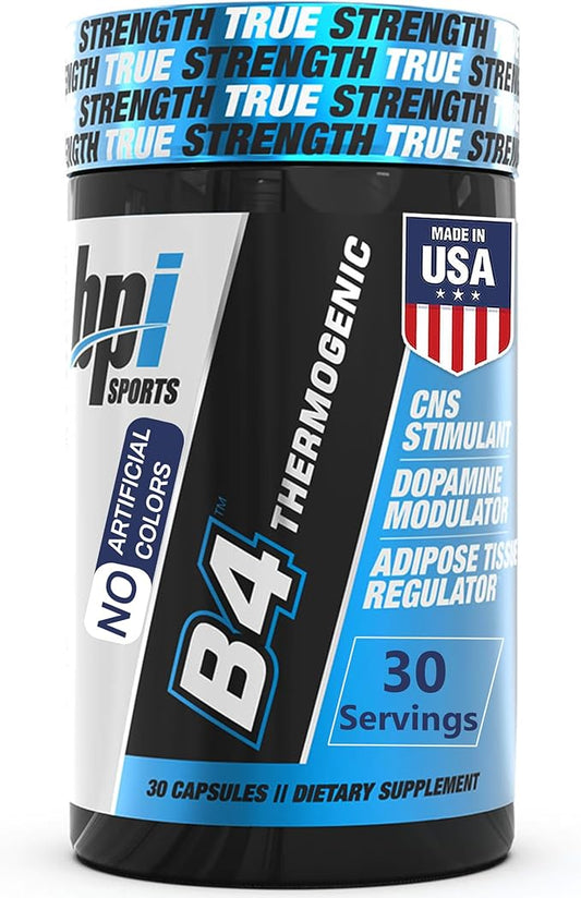 BPI Sports B4 – Extra-Strength Fat Burner – Keto-Friendly – Appetite Suppressant – Caffeine, Niacin, Quercetin, Yohimbine – 30 Servings – 710mg