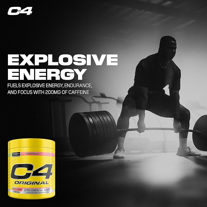 Cellucor C4 Original Pre Workout – Pre-Workout for Endurance, Focus & Performance with 200mg Caffeine, Beta-Alanine, Creatine Nitrate, L-Arginine & PeptiPump – Sugar Free, 25 Servings, Watermelon