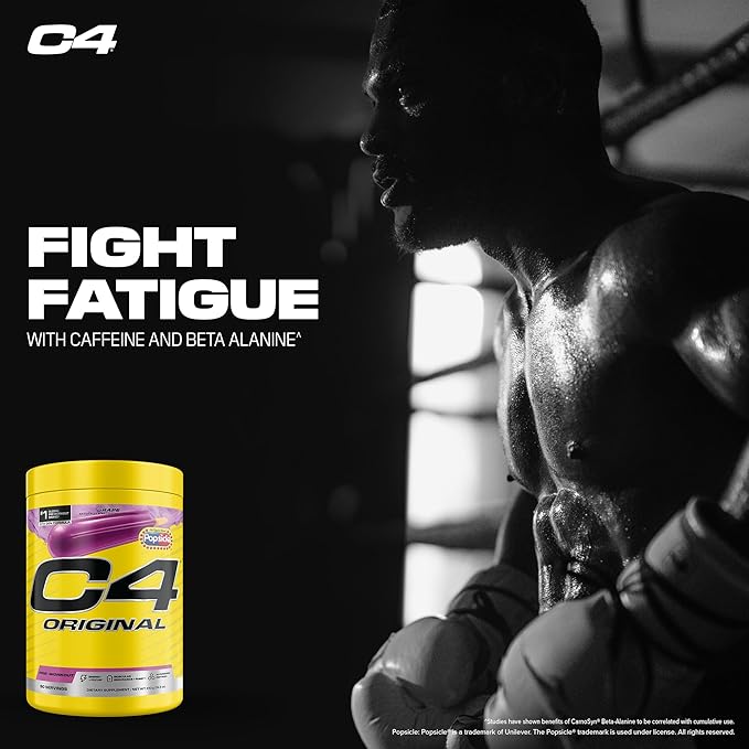 C4 Original Pre Workout – POPSICLE Grape - Pre-Workout for Endurance, Focus & Performance with 200mg Caffeine, Beta-Alanine, Creatine Nitrate, L-Arginine & PeptiPump – Sugar Free, 50 Servings