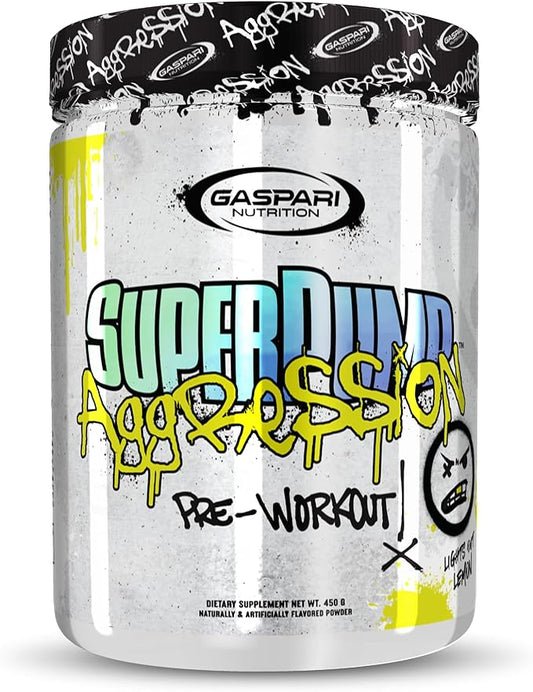 Gaspari Nutrition SuperPump Aggression Pre-Workout: Energy, Focus, Endurance, Recovery, Creatine and Caffeine (25 Servings, Lights Out Lemon)