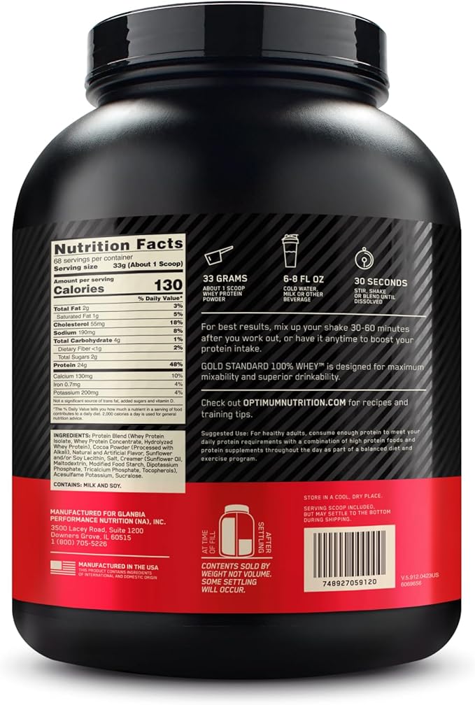 Optimum Nutrition Gold Standard 100% Whey Protein Powder, Chocolate Peanut Butter, 5 Pound (Packaging May Vary)