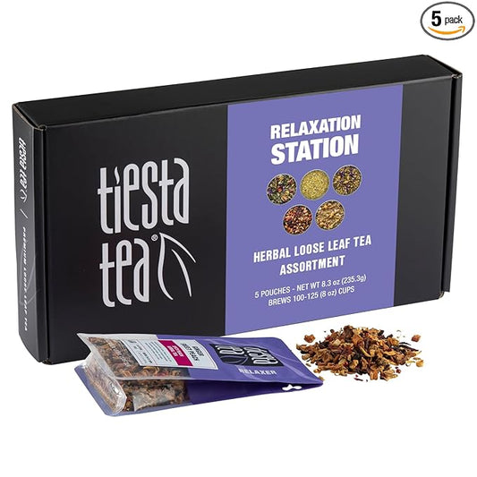 Tiesta Tea - Herbal Loose Leaf Father’s Day Tea Gift Set Sampler | Medium to No Caffeine | Hot & Iced Ready | Assorted Chamomile, Ginger, Citrus and Lavender Herbal Blends | 5 Pouches
