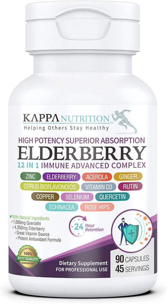 KAPPA NUTRITION Elderberry / 12 in 1 Advanced Complex (90 Capsules).