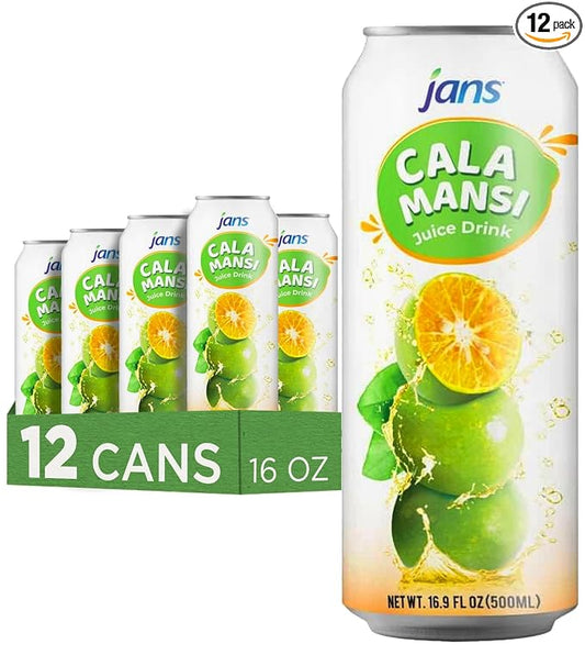 Calamansi Juice with Pulp, 16.9 oz (Pack of 12) JANS | From 100% Pure Calamansi Extract | NO Sugar Added, NOT From Concentrate, Good Source of Vitaminc C, Refreshing Taste of the Tropics