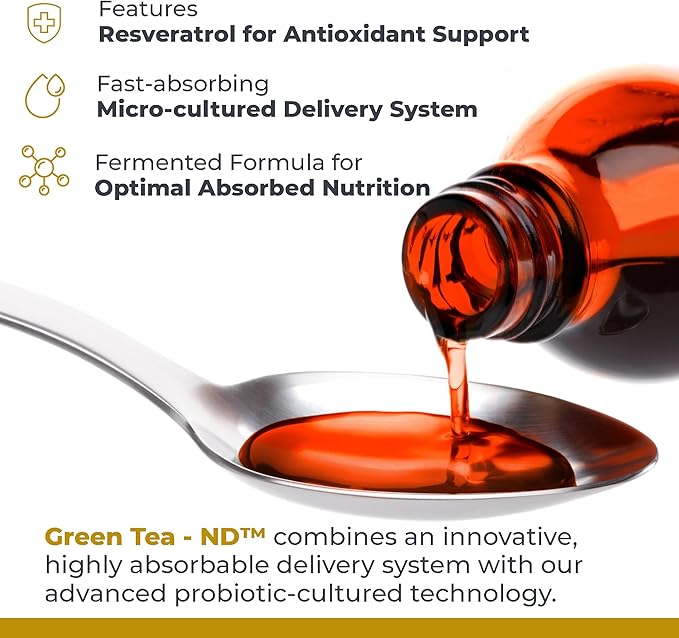 Premier Research Labs Green Tea-ND - Liquid Green Tea Extract with Fermented Supplement Formula - Probiotic Herbal Digestive Supplement with Vegan Formula* - 8 fl oz