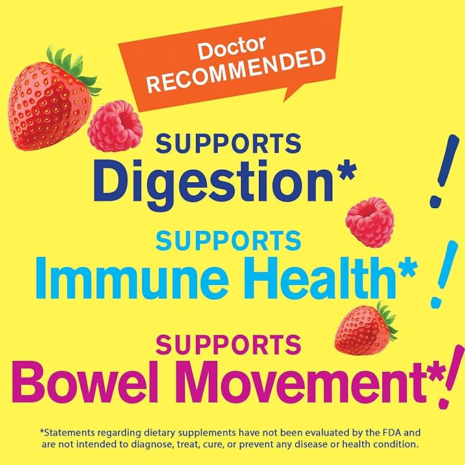 Sugar Free Fiber Gummies for Adults (4g)| Digestive Supprt |Prebiotic Fiber Supplement | 60 Count