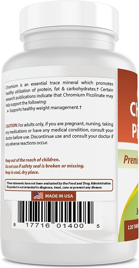 Best Naturals Chromium Picolinate 1000mcg 240 Tablets