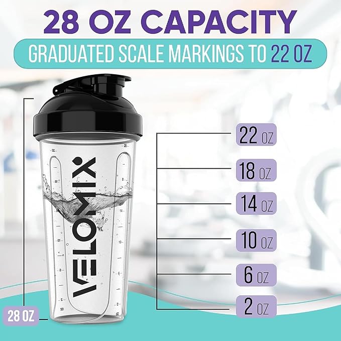 -2 Pack- 28 oz Protein Shaker Bottles for Protein Mixes - 2x Wire Whisk | Leak Proof Shaker Cups for Protein Shakes | Protein Shaker Bottle Pack | Shakers for Protein Shakes - 2xTransparent