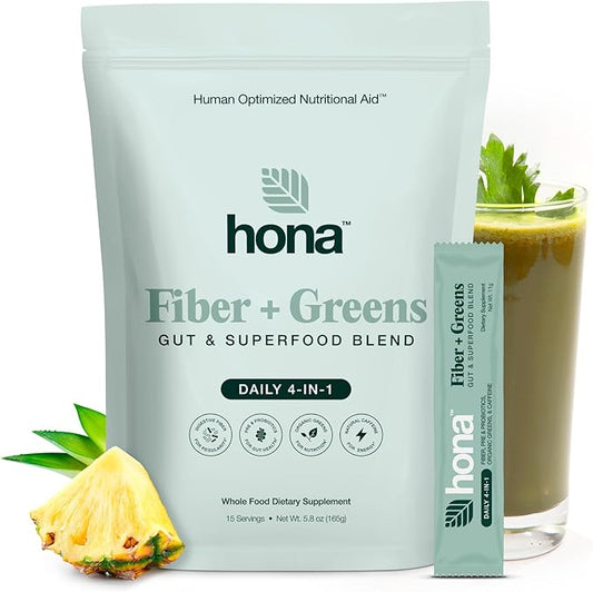 Gut & Superfood Blend, Greens Powder with Prebiotics, Probiotics, Fiber & Natural Caffeine, Gluten Free, Sugar Free, Dairy Free, Vegan, Non GMO Greens Superfood Powder (15)