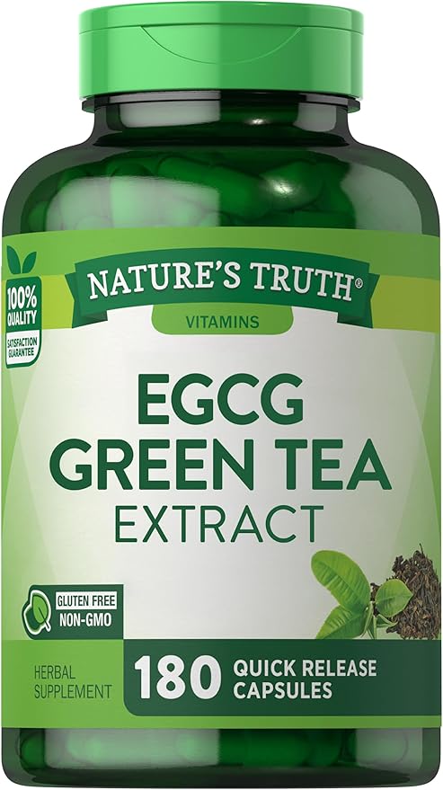 Nature's Truth EGCG Green Tea Extract Capsules | 180 Pills | Non-GMO & Gluten Free Supplement