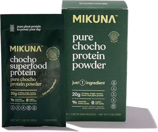 Mikuna Chocho Superfood Protein, Plant-Based Protein Powder - Vegan, Gluten Free, 3g Net Carbs or Less, and Bioavailable, Non-Isolate (8 Servings, Pure Chocho)