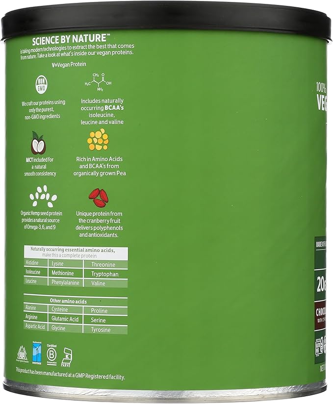Biochem 100% Vegan Protein, Natural Amino Acids, Gluten Free, Keto, Non Whey, Pea & Hemp Protein Powder for Women and Men, 24 Servings 2 LB (Chocolate)