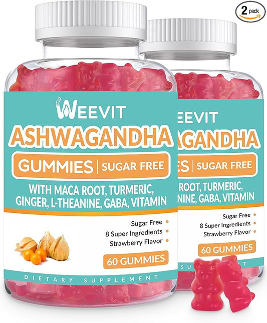 Ashwagandha Gummies with Vitamin D for Women & Men, Ashwagandha Gummy with Maca Root Powder | Organic Ashwa Gummies for Boost Energy