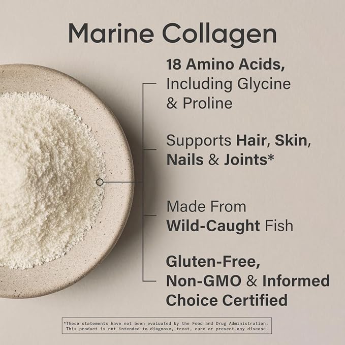 Sports Research Marine Collagen Peptides Powder - Sourced from Wild-Caught Fish, Pescatarian Friendly, Keto Certified & Non-GMO Verified - Easy to Mix in Water or Juice! (34 Servings)