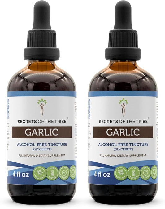 Garlic Tincture Alcohol-Free Liquid Extract, Garlic Dried Bulb (2x4 FL OZ)