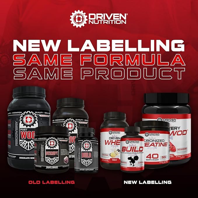 Driven WHEY- Grass Fed Whey Protein Powder: Delicious, Clean Protein Shake- Improve Muscle Recovery with 23 Grams of Protein with Added BCAA and Digestive Enzymes (2 lb, Banana Pie)